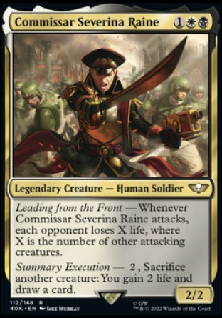 (112) Magic The Gathering Universes Beyond: Warhammer 40000 Single: Commissar Severina Raine (V.2) Holo Rare