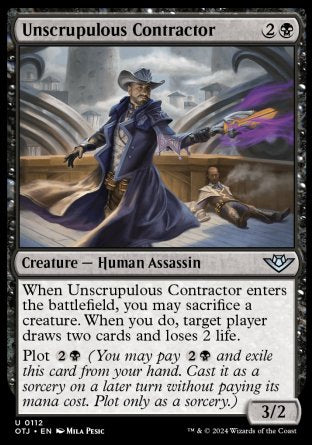 (112) Magic The Gathering Outlaws of Thunder Junction Single: Unscrupulous Contractor  Uncommon