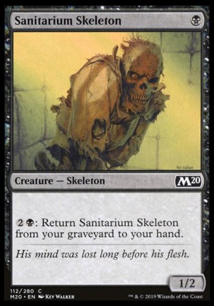 (112/280) Magic The Gathering Core 2020 Single: Sanitarium Skeleton Holo Common