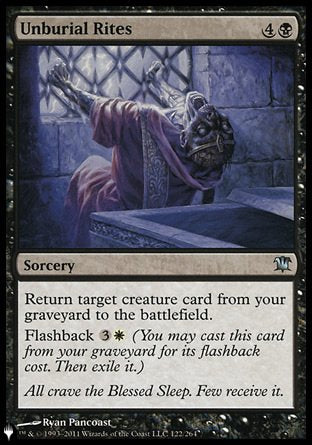 (122) Magic The Gathering The List Single: Unburial Rites  Uncommon