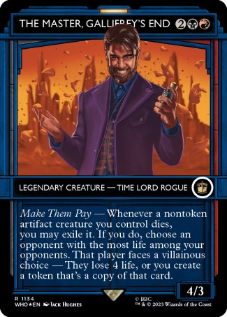 (1134) Magic The Gathering Universes Beyond: Doctor Who: Extras Single: The Master, Gallifrey's End (V.5) Holo Rare