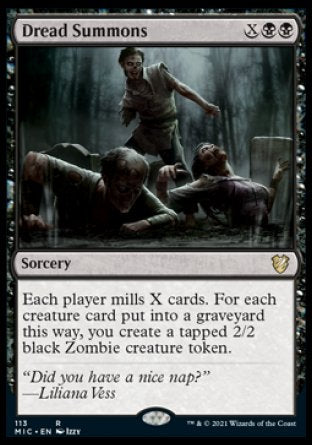 (113) Magic The Gathering Commander: Innistrad: Midnight Hunt Single: Dread Summons  Rare