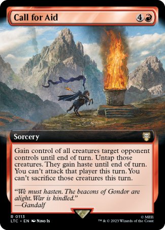 (113) Magic The Gathering Commander: The Lord of the Rings: Tales of Middle-earth: Extras Single: Call for Aid  Rare