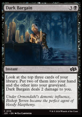 (113) Magic The Gathering Foundations Jumpstart Single: Dark Bargain  Common