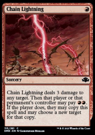(113) Magic The Gathering Dominaria Remastered Single: Chain Lightning  Common