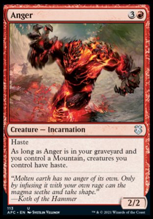 (113) Magic The Gathering Commander: Adventures in the Forgotten Realms Single: Anger  Uncommon
