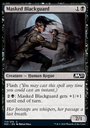 (113) Magic The Gathering Core 2021 Single: Masked Blackguard Holo Common