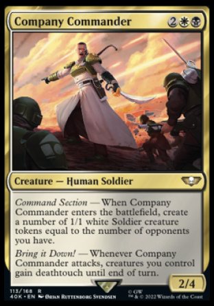 (113) Magic The Gathering Universes Beyond: Warhammer 40000 Single: Company Commander Holo Rare