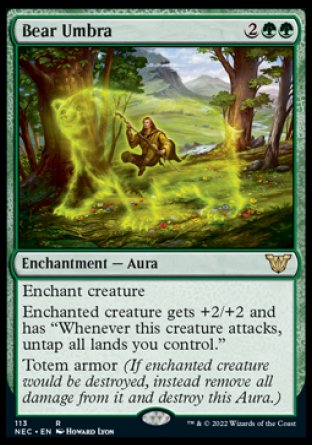 (113) Magic The Gathering Commander: Kamigawa: Neon Dynasty Single: Bear Umbra  Rare