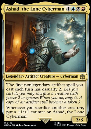 (113) Magic The Gathering Universes Beyond: Doctor Who Single: Ashad, the Lone Cyberman Holo Rare