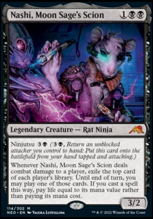 (114) Magic The Gathering Kamigawa: Neon Dynasty Single: Nashi, Moon Sage's Scion  Mythic