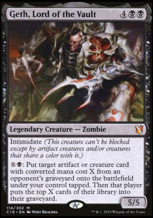 (114) Magic The Gathering Commander 2019 Single: Geth, Lord of the Vault  Mythic