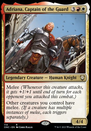 (114) Magic The Gathering Commander: Phyrexia: All Will Be One Single: Adriana, Captain of the Guard  Rare