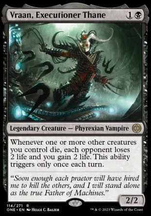 (114) Magic The Gathering Phyrexia: All Will Be One Single: Vraan, Executioner Thane  Rare