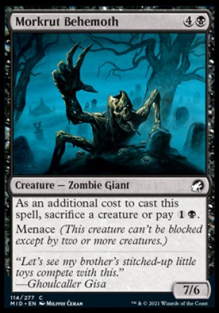 (114) Magic The Gathering Innistrad: Midnight Hunt Single: Morkrut Behemoth  Common