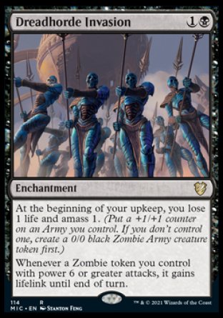 (114) Magic The Gathering Commander: Innistrad: Midnight Hunt Single: Dreadhorde Invasion  Rare