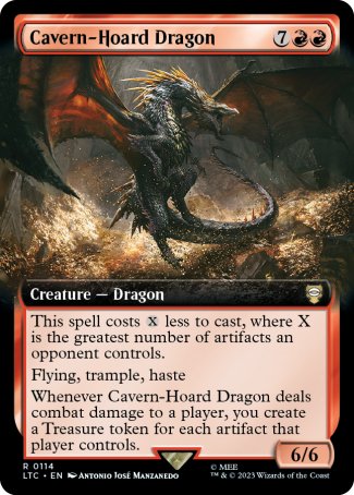 (114) Magic The Gathering Commander: The Lord of the Rings: Tales of Middle-earth: Extras Single: Cavern-Hoard Dragon  Rare