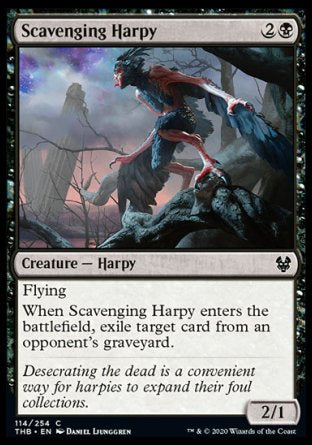 (114/254) Magic The Gathering Theros Beyond Death Single: Scavenging Harpy Holo Common