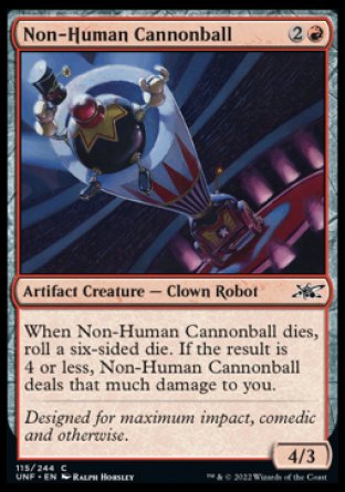 (115) Magic The Gathering Unfinity Single: Non-Human Cannonball Holo Common