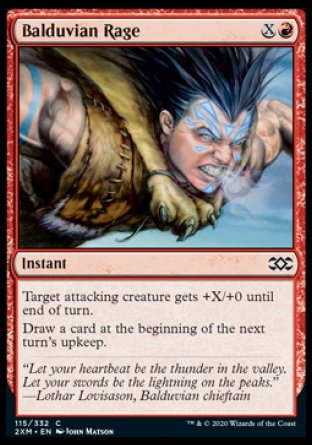 (115/332) Magic The Gathering Double Masters Single: Balduvian Rage Holo Common
