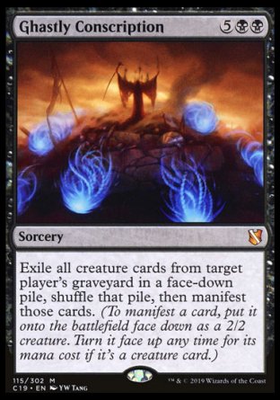 (115) Magic The Gathering Commander 2019 Single: Ghastly Conscription Holo Mythic