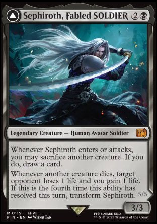 (115) Magic The Gathering Magic: The Gathering - FINAL FANTASY Single: Sephiroth, Fabled SOLDIER // Sephiroth, One-Winged Angel  Mythic