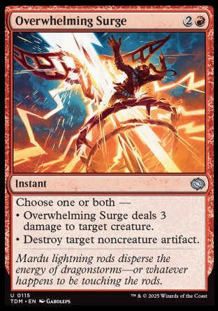 (115) Magic The Gathering Tarkir: Dragonstorm Single: Overwhelming Surge Holo Uncommon