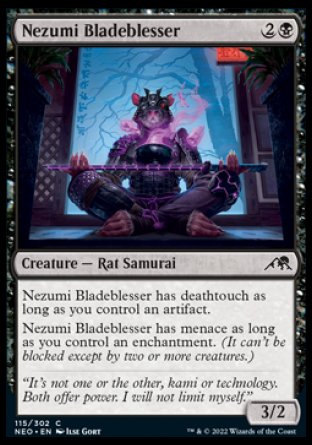 (115) Magic The Gathering Kamigawa: Neon Dynasty Single: Nezumi Bladeblesser Holo Common