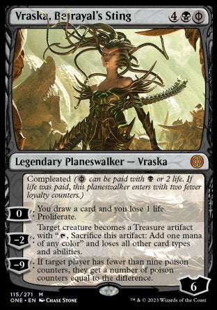 (115) Magic The Gathering Phyrexia: All Will Be One Single: Vraska, Betrayal's Sting Holo Mythic