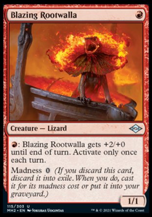 (115) Magic The Gathering Modern Horizons 2 Single: Blazing Rootwalla  Uncommon