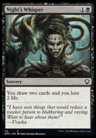 (115) Magic The Gathering Commander: Dominaria United Single: Night's Whisper  Common