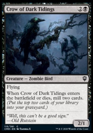 (115/361) Magic The Gathering Commander Legends Single: Crow of Dark Tidings Holo Common
