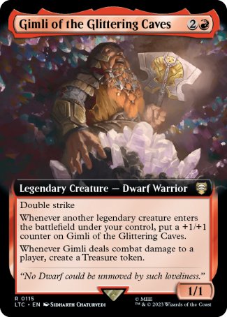(115) Magic The Gathering Commander: The Lord of the Rings: Tales of Middle-earth: Extras Single: Gimli of the Glittering Caves  Rare