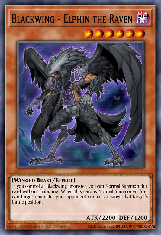 (026) YuGiOh TCG BPW2: Battle Pack 2: War of the Giants - Round 2 Single: Blackwing - Elphin the Raven  Super Rare