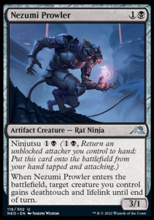 (116) Magic The Gathering Kamigawa: Neon Dynasty Single: Nezumi Prowler Holo Uncommon