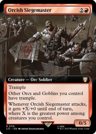 (116) Magic The Gathering Commander: The Lord of the Rings: Tales of Middle-earth: Extras Single: Orcish Siegemaster  Rare