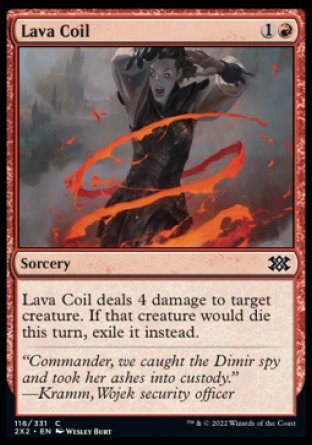 (116) Magic The Gathering Double Masters 2022 Single: Lava Coil Holo Common