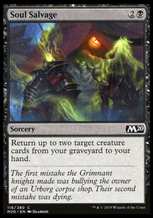 (116/280) Magic The Gathering Core 2020 Single: Soul Salvage Holo Common