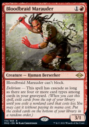 (116) Magic The Gathering Modern Horizons 2 Single: Bloodbraid Marauder Holo Rare