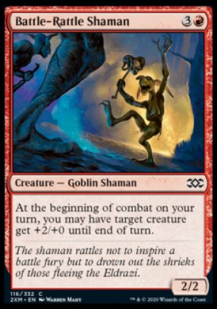 (116/332) Magic The Gathering Double Masters Single: Battle-Rattle Shaman Holo Common