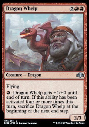 (116) Magic The Gathering Dominaria Remastered Single: Dragon Whelp Holo Uncommon