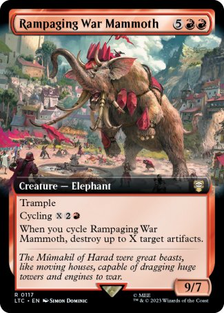 (117) Magic The Gathering Commander: The Lord of the Rings: Tales of Middle-earth: Extras Single: Rampaging War Mammoth  Rare