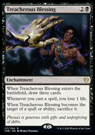 (117/254) Magic The Gathering Theros Beyond Death Single: Treacherous Blessing Holo Rare