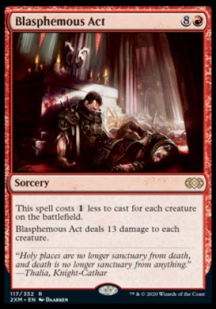 (117/332) Magic The Gathering Double Masters Single: Blasphemous Act  Rare