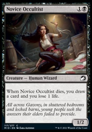 (117) Magic The Gathering Innistrad: Midnight Hunt Single: Novice Occultist Holo Common