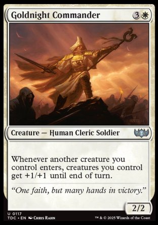 (117) Magic The Gathering Commander: Tarkir: Dragonstorm Single: Goldnight Commander  Uncommon