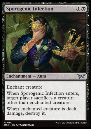 (117) Magic The Gathering Duskmourn: House of Horror Single: Sporogenic Infection Holo Uncommon