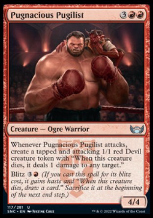 (117) Magic The Gathering Streets of New Capenna Single: Pugnacious Pugilist Holo Uncommon
