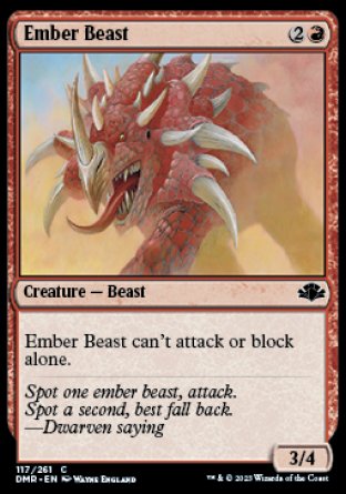 (117) Magic The Gathering Dominaria Remastered Single: Ember Beast Holo Common