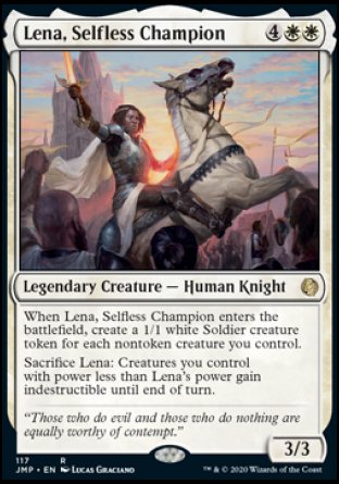 (117) Magic The Gathering Jumpstart Single: Lena, Selfless Champion  Rare